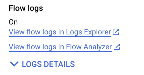 Opsi View Flow Logs diperjelas dalam menu Flow Logs.