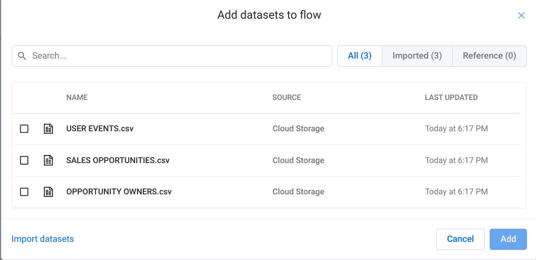 Import datasets