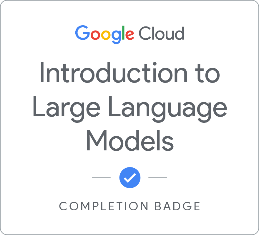 Badge for Introduction to Large Language Models