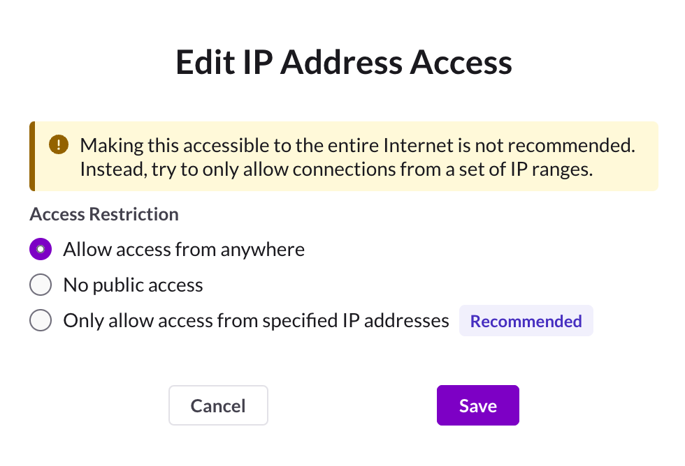 edit ip address access