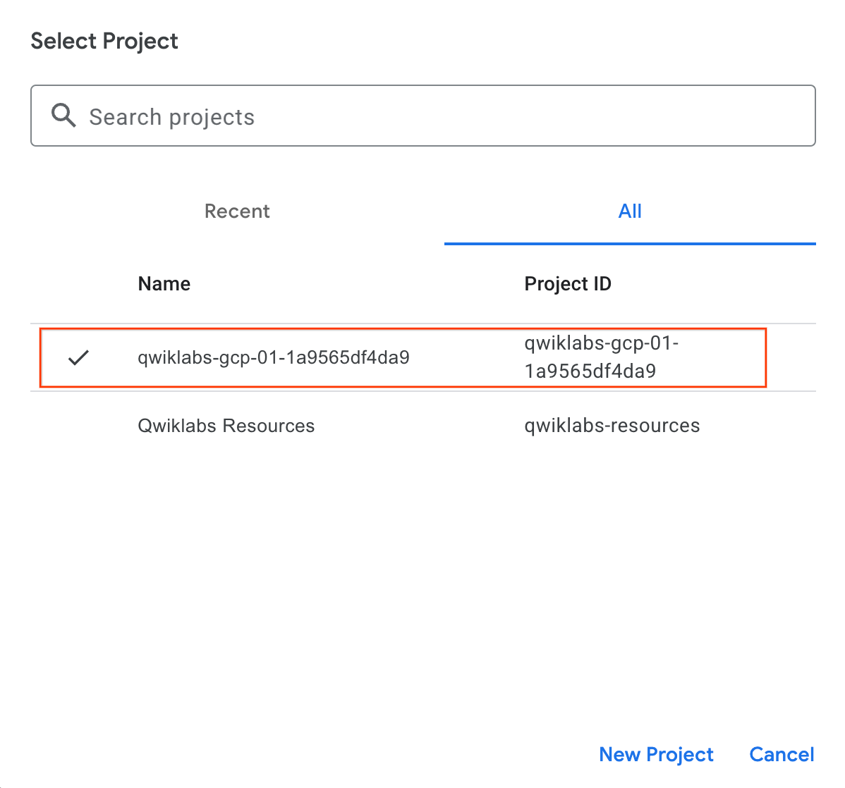 Conversational Agents console with project name highlighted