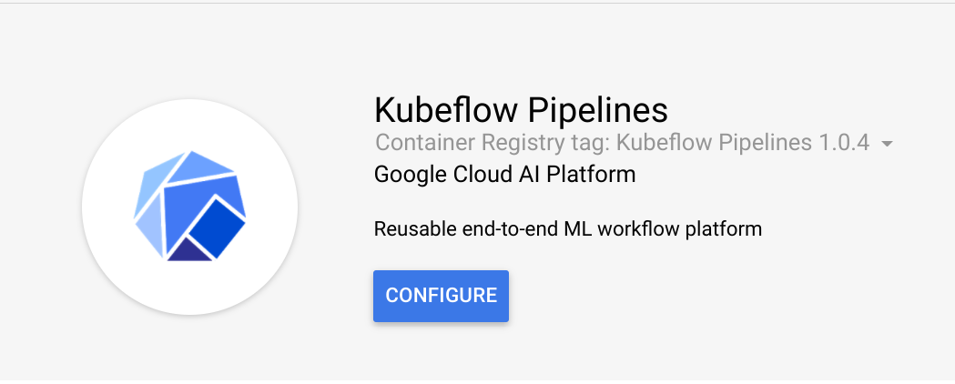 The Configure button on the Kubeflow Pipelines new instance page.