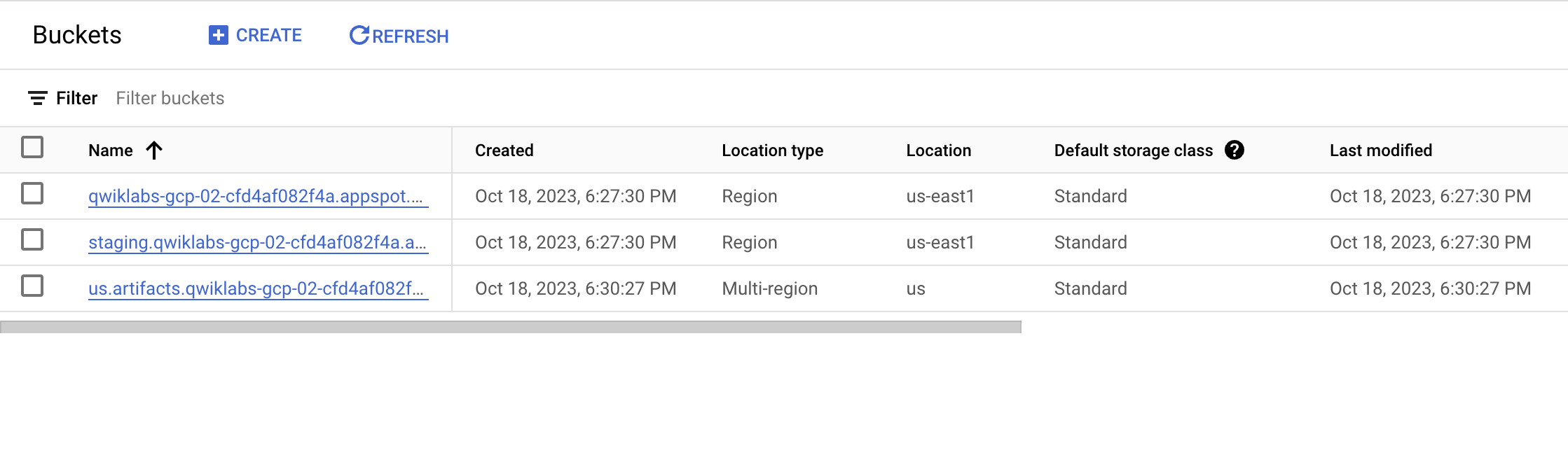 Create Cloud Storage Buckets using Command-line and REST APIs in