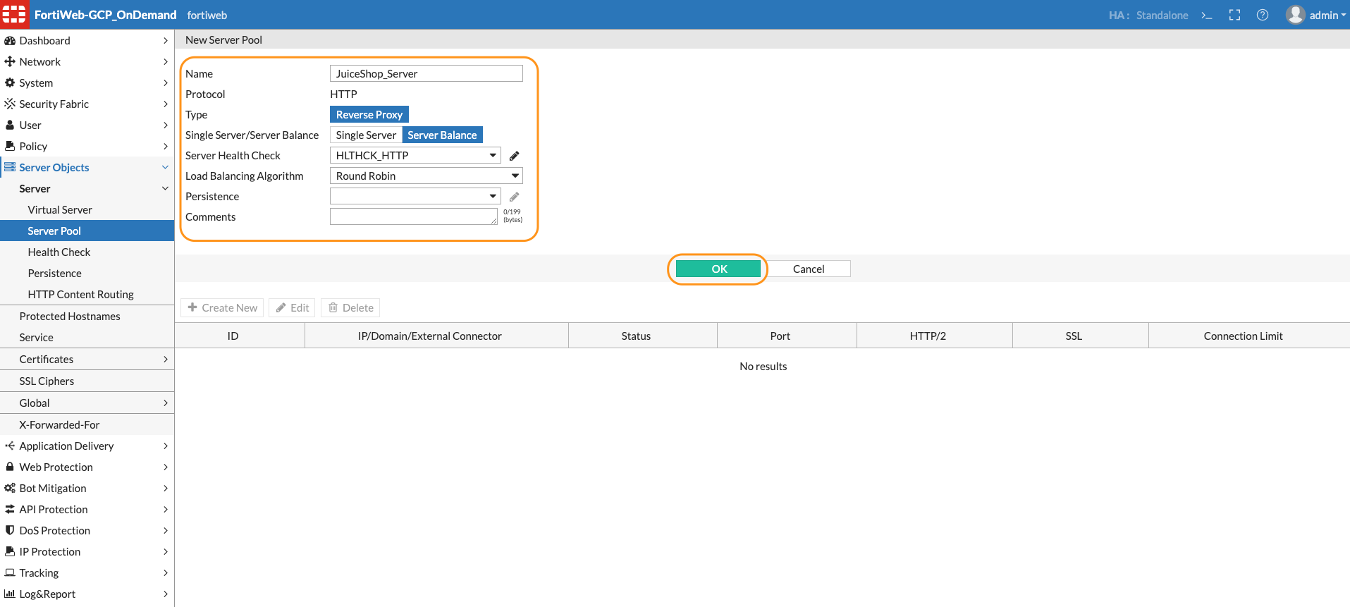 FortiWeb Server Pool