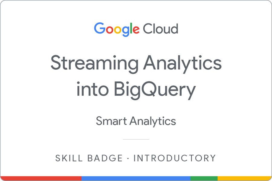 Odznaka za ukończenie szkolenia Streaming Analytics into BigQuery