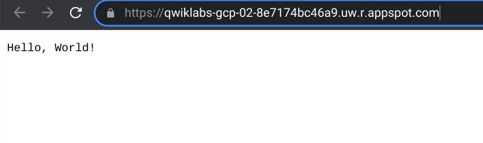 &quot;Hello, World!&quot; é mostrado na página da Web.