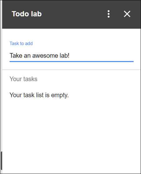The Todo lab task list