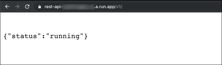{&quot;status&quot; : &quot;running&quot;}